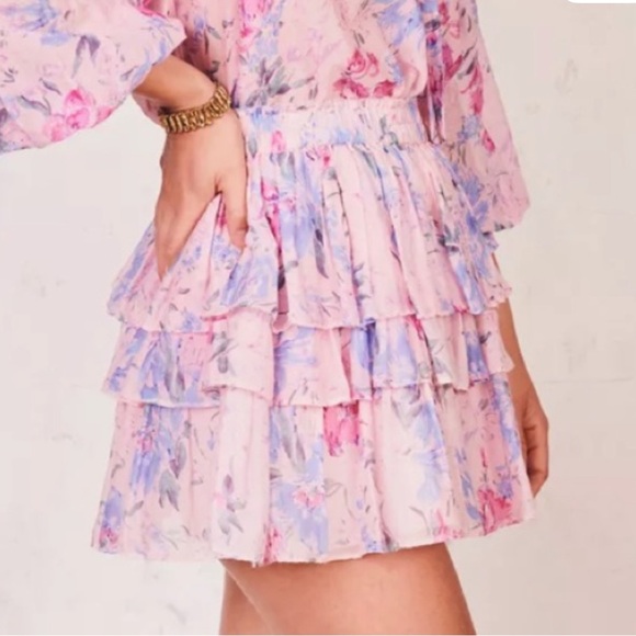 Love Shack Fancy, Brynlee Skirt in Whispering Lilac - Picture 7 of 11